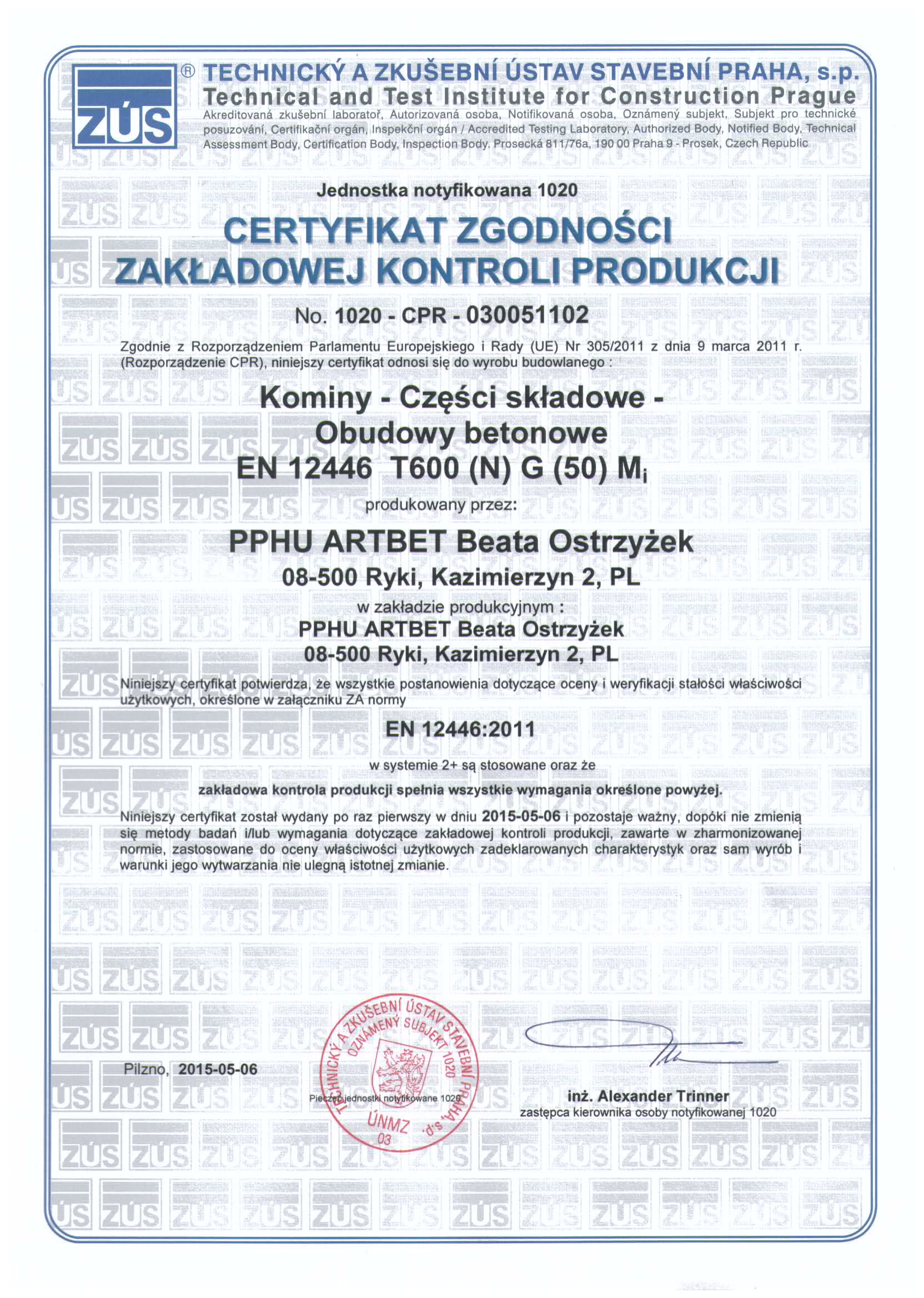 certyfikat obudowy kominowe-1